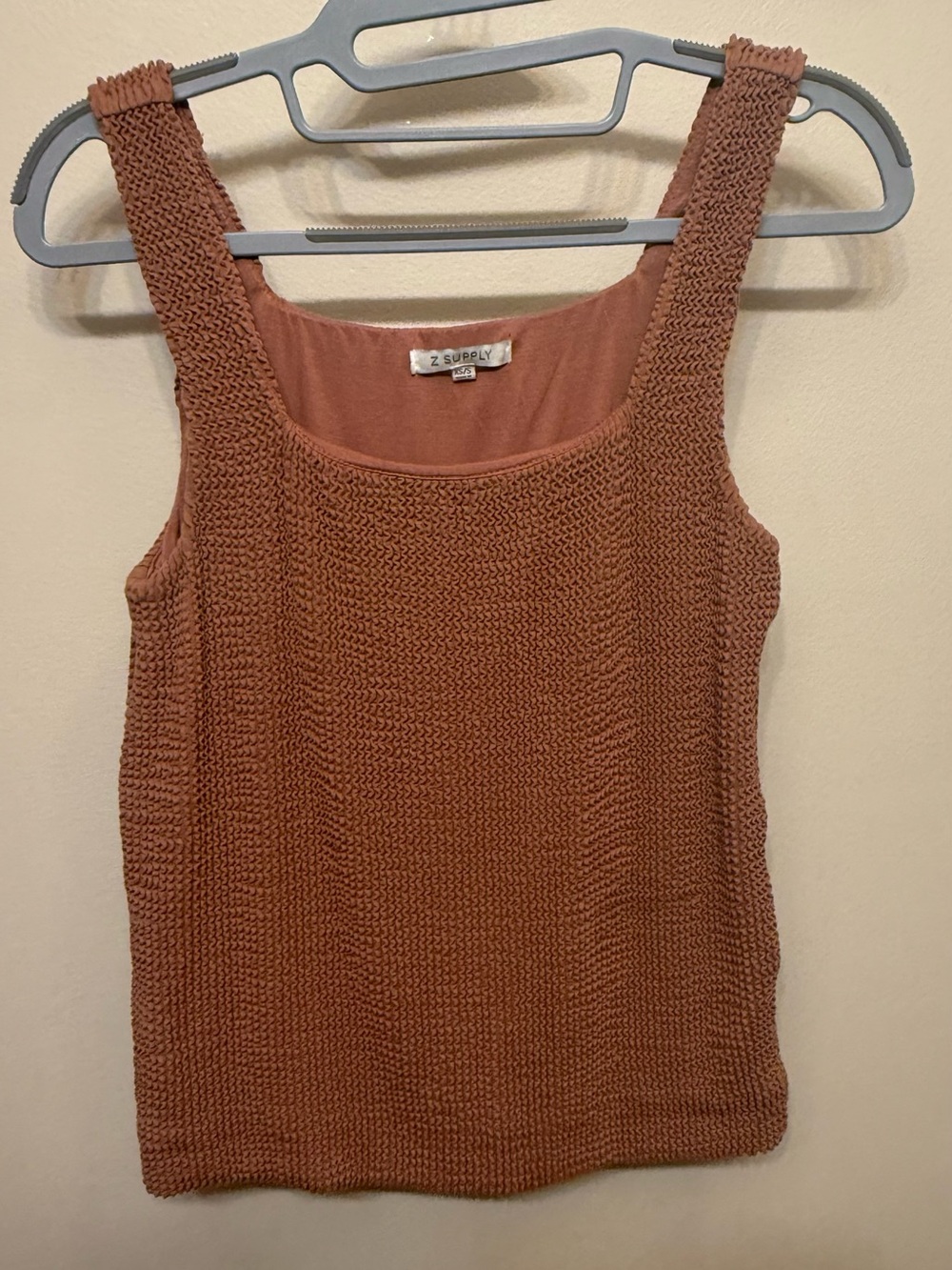 Z Supply Noelle Textured Tank - Square Neck - Macchiato